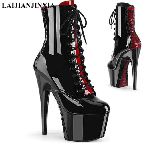 LAIJIANJINXIA 15CM 17 CM High Heels Brides Wedding Thin Heels boots Round Toe Boots Formal Platform Banquet Dress Ankle Boots