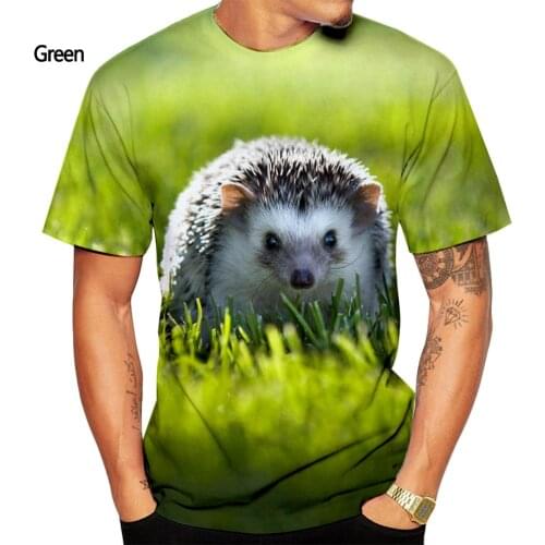 Men and Women Fashion 3d Hedgehog Pattern Printing T-shirt Funny Short-sleeved T-shirt Top