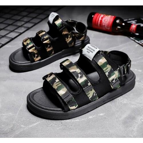 2021 Men Sandals Camouflage Beach Shoes Hook Loop Lightweight Sandal Summer Fashion Walking Sandals Sandalias Deportivas Hombre