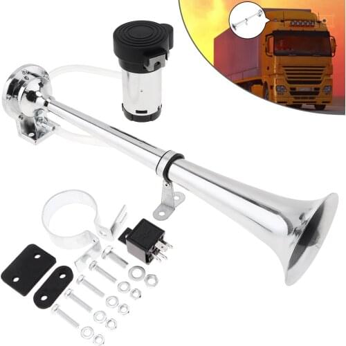 150dB 12V Single Trumpet Musical Air Horn Kit with Dustproof Compressor Bocina Super Loud for Truck Cars Lorry Boat Automobile