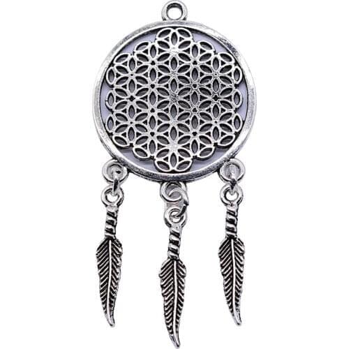 New 4pcs Dream Catcher Earring Connector Charms Pendants Diy Jewelry For Necklace Bracelet Making Accessaries