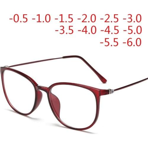 Ultralight TR90 Finished Myopia Glasses Women Men Sexy Oval Student Short-sighted Glasses Diopter -0.5 -1.0 -1.5 -2.0 To -6.0