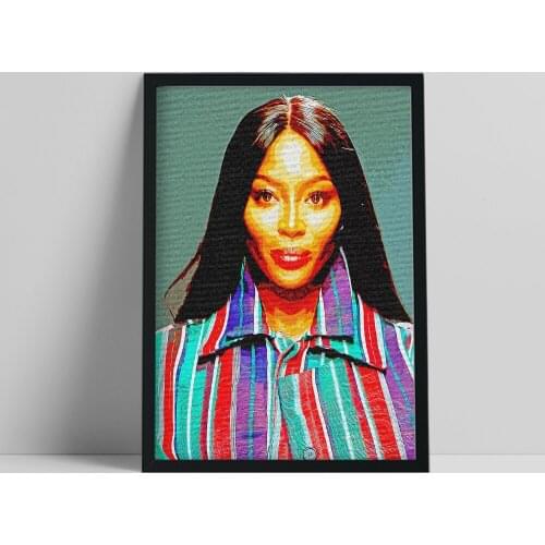 Naomi Campbell Supermodel Poster, British Model Fashion Prints Art, Elegant Goddess Portrait Wall Picture, Campbell Fans Gift