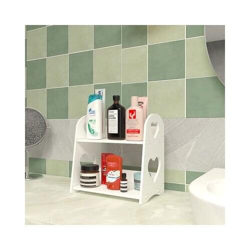 Toilet Rack Waterproof Washbasin Desktop Cosmetics Washstand Storage Washstand Double-Layer Tripod Home Decor Bathroom Storage