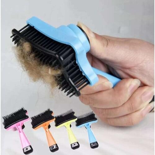 Portable Pet Dog Cat Hair Fur Shedding Trimmer Grooming Professional Pushable Comb Brush Beauty Tool