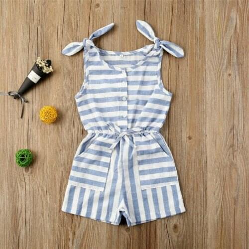 Pudcoco 2020 Summer Kid Baby Girl Stripe Clothes Romper Jumpsuit One Piece Outfit Summer
