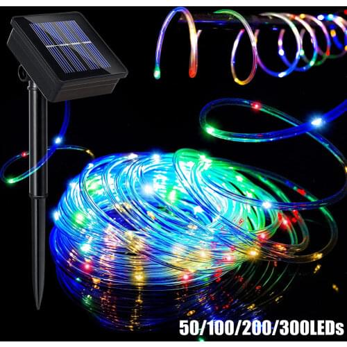 7/12/22/32M Solar Powered LED Strip Lights Tube String Lights Garland Fairy Lighting Strings for Outdoor Indoor Christmas Decor