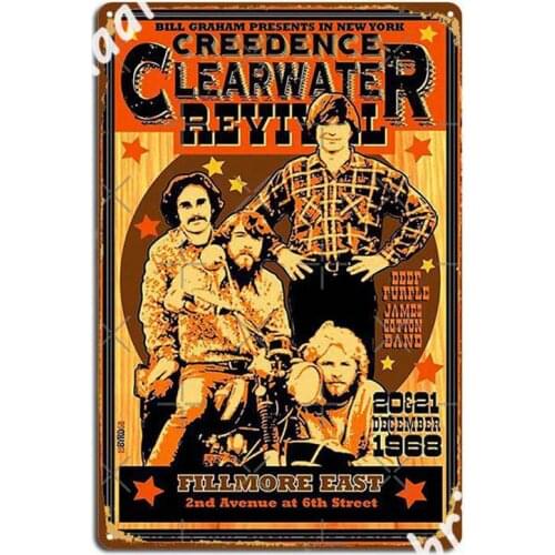 Vintage Retro Ccr Concert Poster Metal Signs Wall Mural Cave Pub Design Plaques Metal Posters