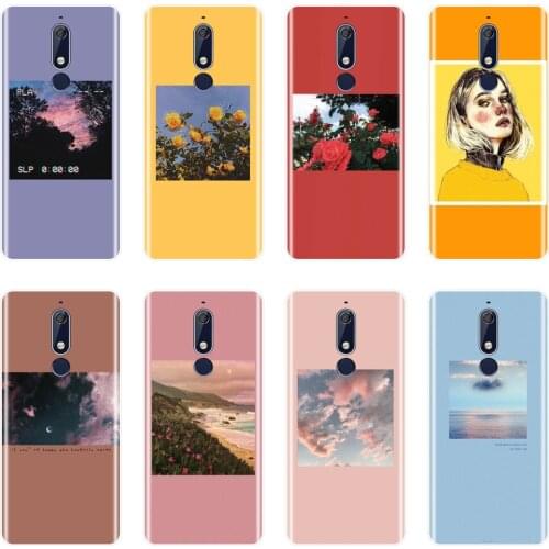Back Cover For Nokia 2.1 3.1 5.1 6.1 7.1 Silicone Soft Yellow Flower Girl Purple Phone Case For Nokia 7.1 6.1 5.1 3.1 2.1 Plus