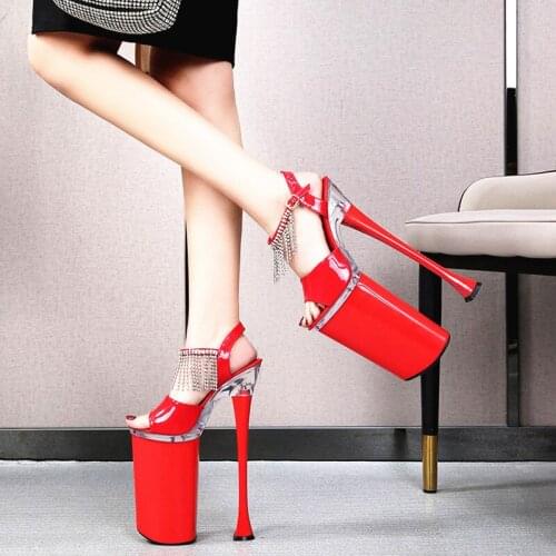 Womens Shoes 10.24in Heel Height Sexy PU Chunky Heel Platform Sandals High Heels US size 4-10.5 No.10326-1A