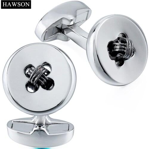 1 Pair Retail Cufflinks with Free Gift Box Knots Design Round Cuff Links for Men