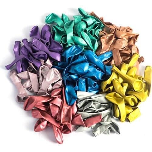 100/200pcs 5inch Gold Silver Metal Latex Balloons Wedding Birthday Party Decorations Metallic Chrome Helium Air Globos Kids Toy