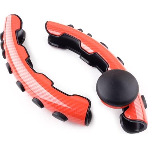 2Pcs Red Carbon Fiber Style Steering Wheel Grip Booster Non-Slip Cover Fit for Most Cars Accessories