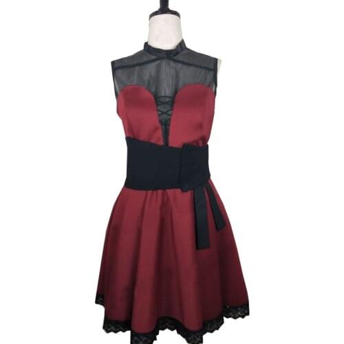 2018 Ruby Rose RWBY Cosplay Red Dress Cloak Battle Uniform Costume Anime RWBY Ruby Rose Cosplay Costume Women