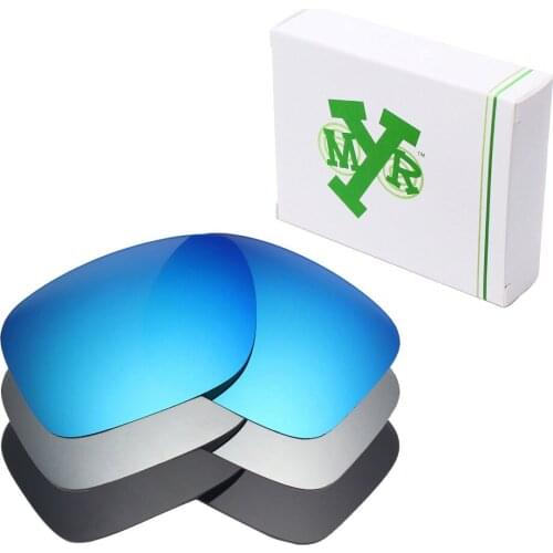 3 Pairs Mryok Anti-Scratch POLARIZED Replacement Lenses for-Oakley Holbrook Sunglasses Stealth Black & Ice Blue & Silver