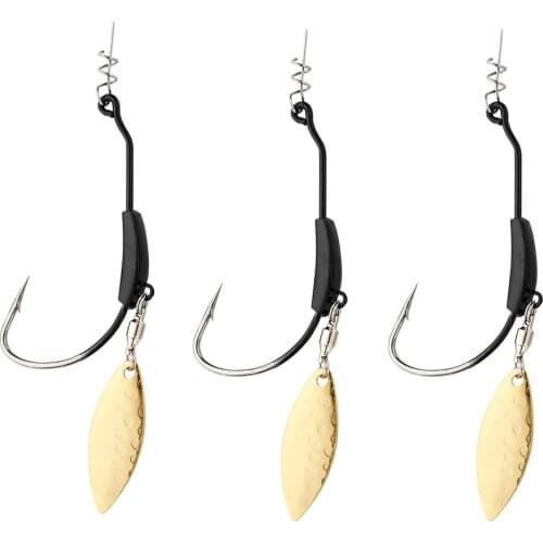 3Pcs Fishing Hooks 3g-9g Crank Fishhook Soft Worm Barbed Hook With Fishing Spoon Fishing Swivel For Trout Carp Fishing Tool
