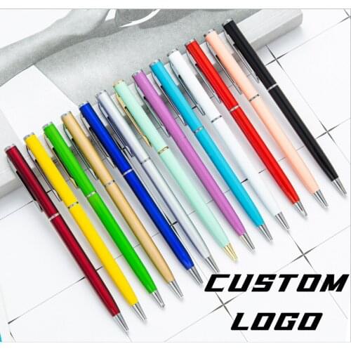 5pcs Special Wholesale Metal Pen Advertising Metal Ball Pen Colorful Stationery Touch Stylus Pens with custom logo School&office