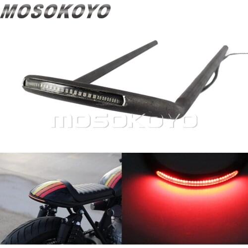 560mm Steel Unpainted Cafe Racer Rear Seat Hoop Upswept Frame Loop with LED Tail Brake Light Turn Signal Light 7/8" 1" Tube