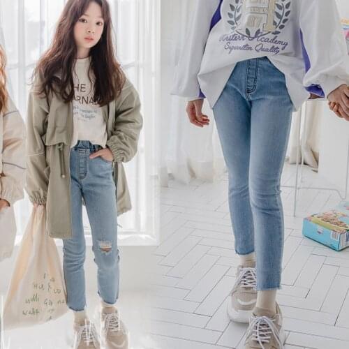 8 10 years girls skinny jeans elastic pencil pants spring autumn teenage girls trousers