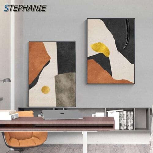 Postmodern Abstract Canvas Painting Color Block Wall Paintings Nordic Poster Print Wall Pictures for Living Room Bedroom Decor
