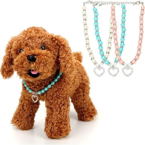 Diamond Pets Dogs Cats Collar Jewelry S/L Size Pet Product Fashion Pet Coller Pet Accessories Puppy Dog Cat Pearl Necklace