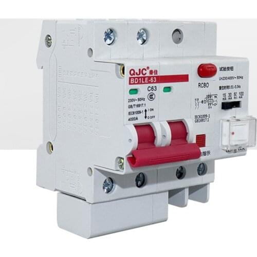 Residual Current Circuit Breaker 15mA 30mA 50mA 100mA Adjustable Leakage Air Switch Protector 2P 220V RCD RCCB Circuit Breaker