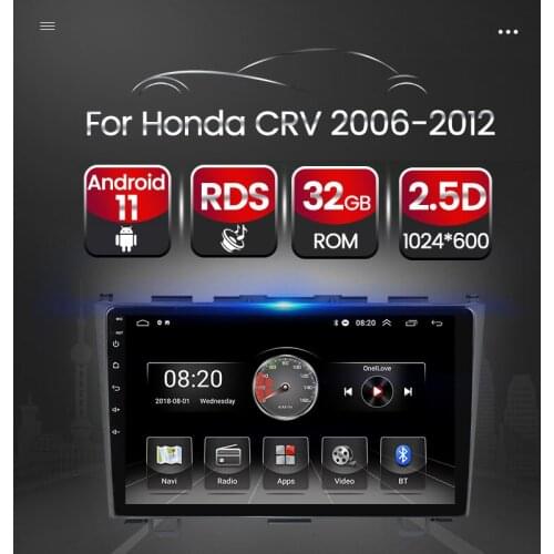 HD 1024X600 Android 11 Car Auto Radio Multimedia Video Player For Honda CRV 2006-2012 WIFI RDS FM/AM Navigation GPS BT No 2 Din
