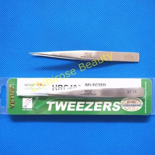 Free shipping 10 pcs VETUS ST stainless steel precision tip pink tweezers patch nail grafting