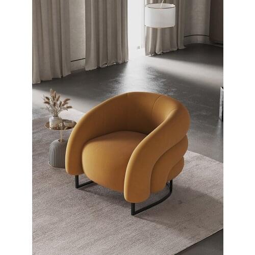 Zq Sofa Living Room Modern Flannel Simple Small Apartment Minimalistic Personalized Sofa Single Sofa Chair