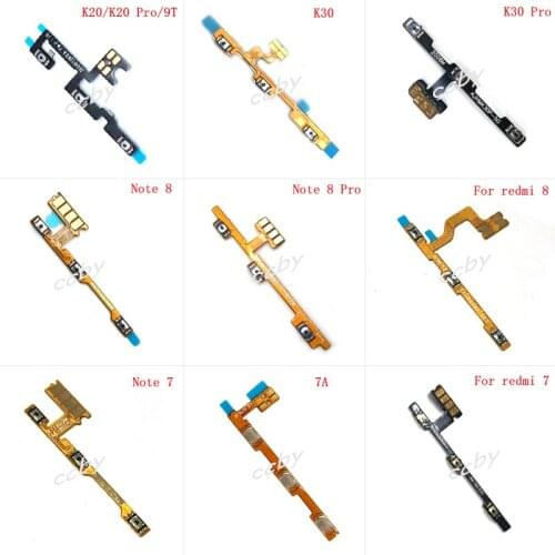 For Xiaomi Redmi Note 7 8 9 Pro K20 K30 9T Power On Off Volume Switch Side Button Key Flex Cable Replacement Parts
