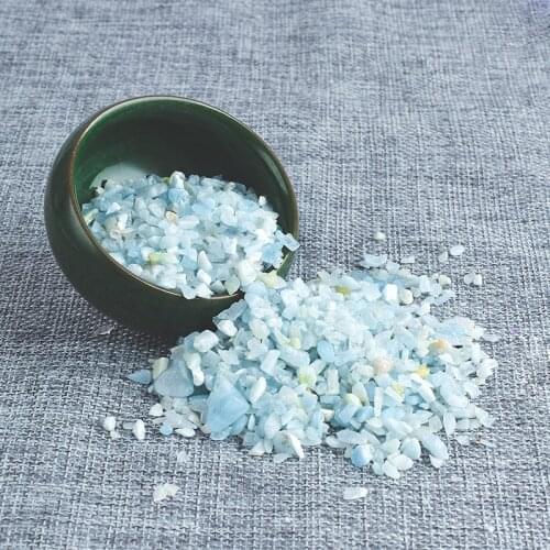 Extra 10Gram Free 100 Gram Natural Aquamarine Mineral Crushed Tumbled stone Home Fountain Decor Chakra Healing Reiki Garden Rock