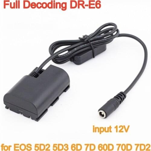 Hercules Full Decoding 5D3 5D2 7D 60D 6D 70D External 12V Power Supply LP-E6 EXTERNAL BATTERY ACK-E6
