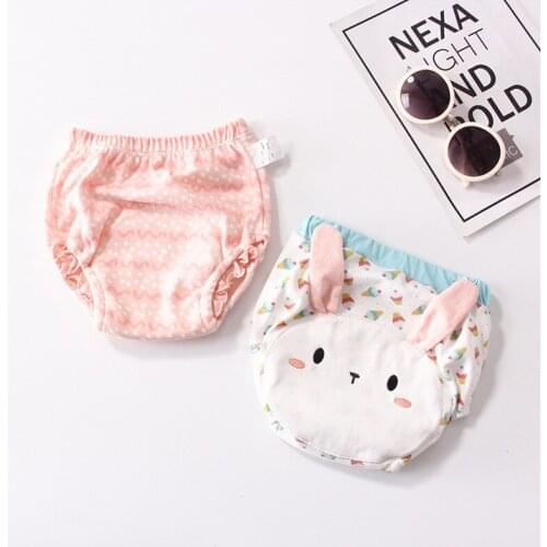 4 PCS Baby Training Pants Childrens Training Pants Cartoon Patch Diaper Baby Toilet Underwear Washable Diaper Pants