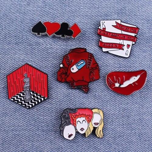 Red Pin Badge Punk Accessories Anime Decoration Clothes Lapel Pin Jewelry Brooches Gift Metal Pins For Clothes Icons Brooch Pin