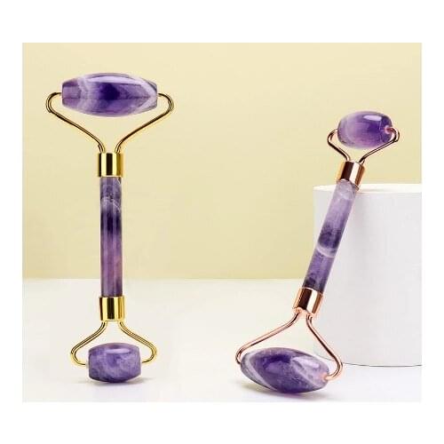 Natural Amethyst Crystal Head Massager For Face Stick Anti Cellulite Massage Facial Wrinklesn