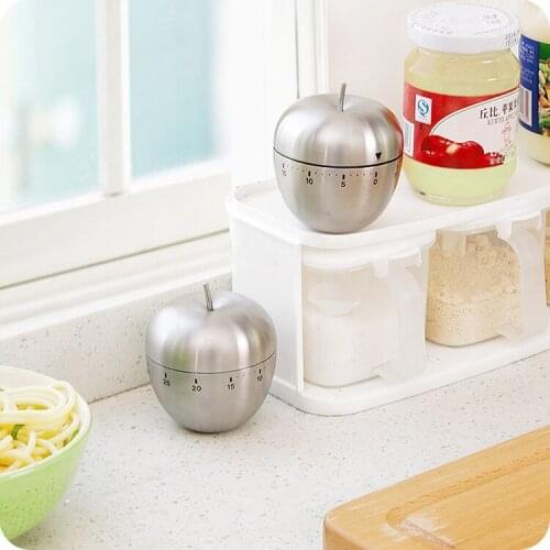 Mechanical Egg and Apple Kitchen timer Cooking Timer Alarm 60 Minutes Stainless Steel Kitchen Tools Kitchen Gadgets Timer