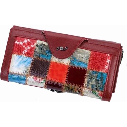 2021 Fashion designer women wallet genuine leather long money clips high quality luxury ladies floral hasp purse clutch bag