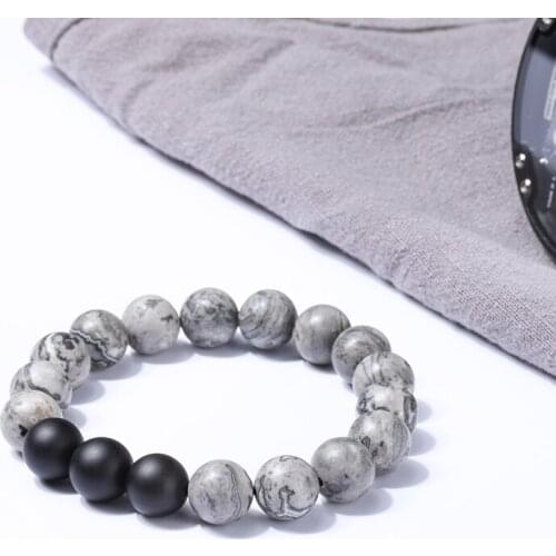 Wholesale Simple custom mens beaded bracelets 10mm natural stone bead bracelet men 50pcs/lot+free shipping