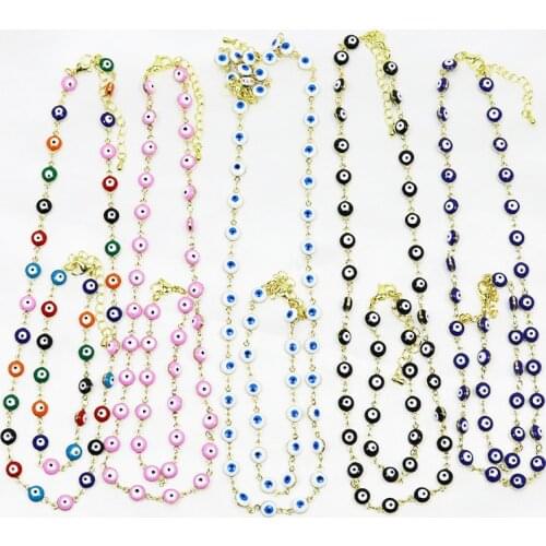 10pieces Fashoin Eye jewelry set ,devil eye bracelets eye necklace multicolors eye bracelets and necklace jewelry sets 9928