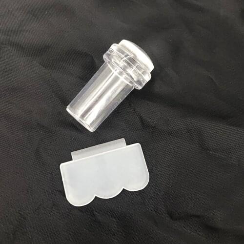 2pcs Mini Transparent Jelly Nail Art Stamper Scraper Set DIY Polish Design Print Silicone Stamp Stamping Tools Nail Stamping