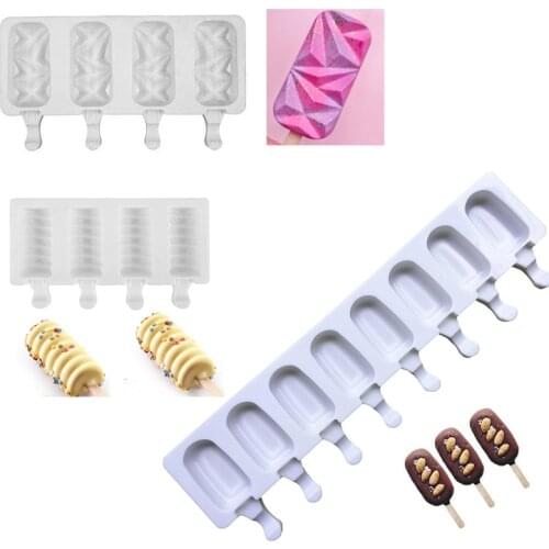 New 3D DIY Silicone Ice Cream Mold Summer Homemade Ice Cube Tray Ice Pop Block Freezer Juice Ice Cube Tray Barrel Maker Mould