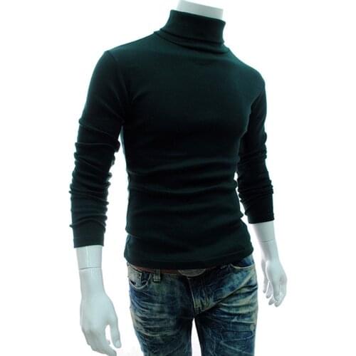 2020 New Autumn Winter MenS Sweater Mens Turtleneck Solid Color Casual Sweater Mens Slim Fit Brand Knitted Pullovers