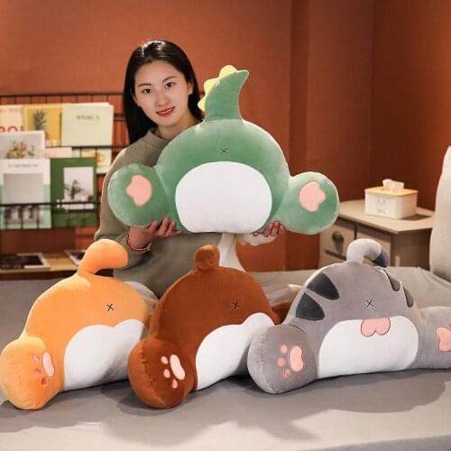 New 55-65CM Cartoon Animals Butt Waist Cute Brown Bear Corgi Cats Dinosaur Arse Soft Plush Toys Nap Pillow Cushion For Kids Gift