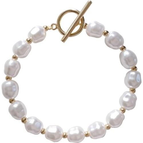 New European and American hot fashion creative irregular Pearl bracelet simple personality metal bracelet for women accessories