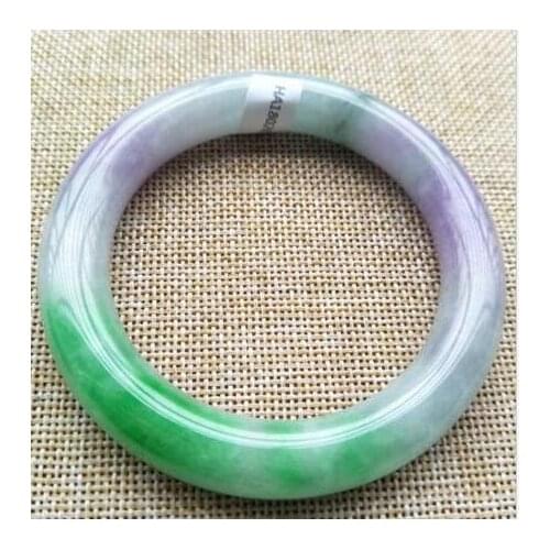 Certified Grade A Natural Green Jadeite Bracelet Jade Bangle 58MM -60MM (Certificate delivery)56--60mm