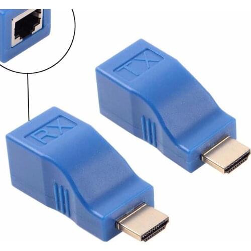 30M HDMI Network Extender Transmitter and Receiver Adapter V1.4 RJ45 CAT5E CAT6 Ethernet LAN 1080P Converter For HDTV Projector