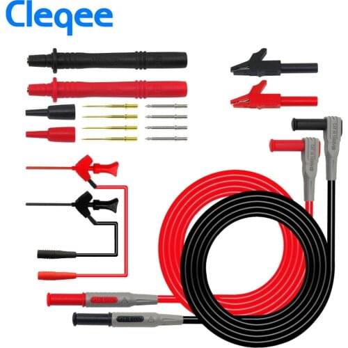 Cleqee P1300B 12-in-1 Super Multimeter Probe Replaceable Probe Clamp Multi Meter Test Lead kits + Alligator Clips