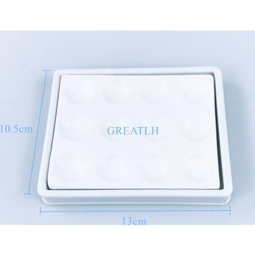 Mixing Watering Ceramic Palette Moisturizing Plate 12 Slot Palette Dental Material In Dental Lab