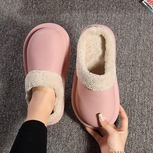 Y218 Waterproof Winter fashion Unisex Home Cotton Shoes women EVA Soft sole Comfort Indoor Flat Plush Warm Lightweight slippers
