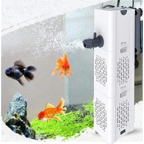 4-in-1 Internal Aquarium Filter,500-1800L/H Submersible Water Pump Oxygen Aeration Wave Maker Water Change for Pond Garden
